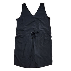 Kyodan Womens Activewear Tank Dress SZ Large Solid Black Outdoor Built In Shorts